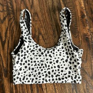 Balance athletica vitality animal kingdom snow leopard bra